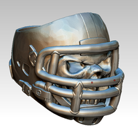 Cool Angry Skull American Football Jewel Ring 3d print - Thumbnail 2