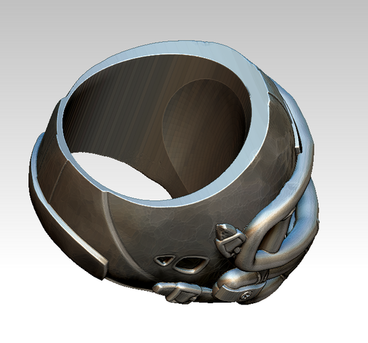Cool Angry Skull American Football Jewel Ring 3d print 3D Print 348857