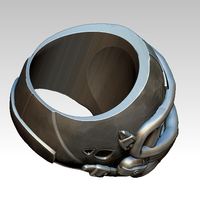 Cool Angry Skull American Football Jewel Ring 3d print - Thumbnail 3