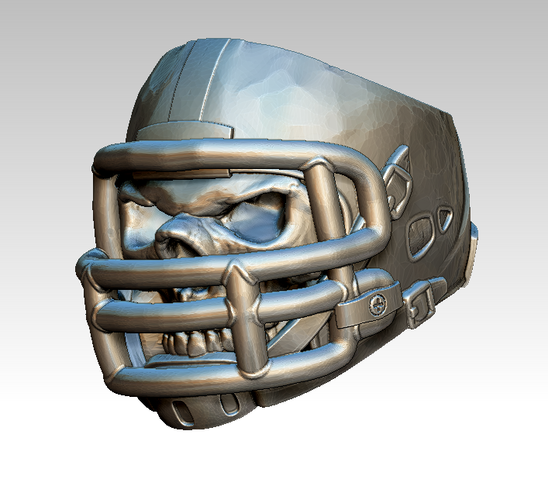 Cool Angry Skull American Football Jewel Ring 3d print 3D Print 348858
