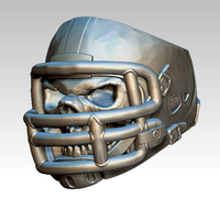 Cool Angry Skull American Football Jewel Ring 3d print - Thumbnail 4