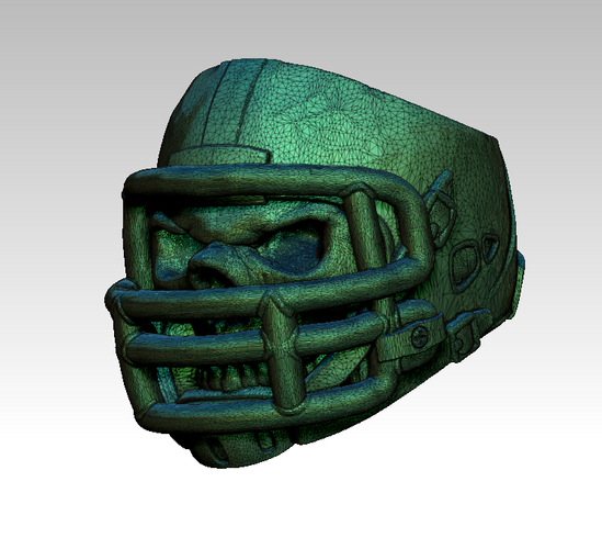 Cool Angry Skull American Football Jewel Ring 3d print 3D Print 348859
