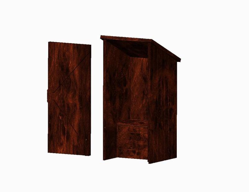outside loo model in 1;48 scale