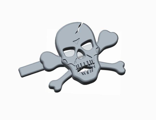 Skull & Cross bones Tieclip 3D Print 34901