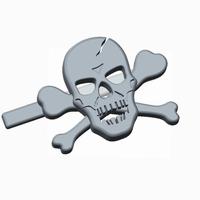 Small Skull & Cross bones Tieclip 3D Printing 34901
