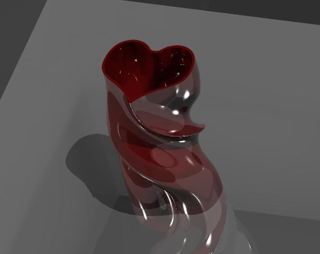 Twisted heart vase 3D Print 34917