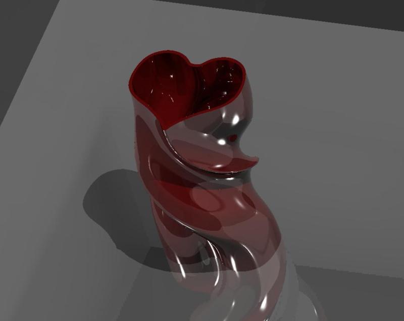 Twisted heart vase