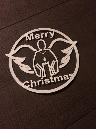 Merry Christmas angel on triple d3 foil 3D Print 35252