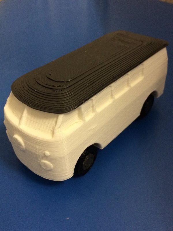 vw bus with turning wheels