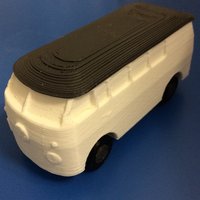 Small vw bus with turning wheels 3D Printing 35258