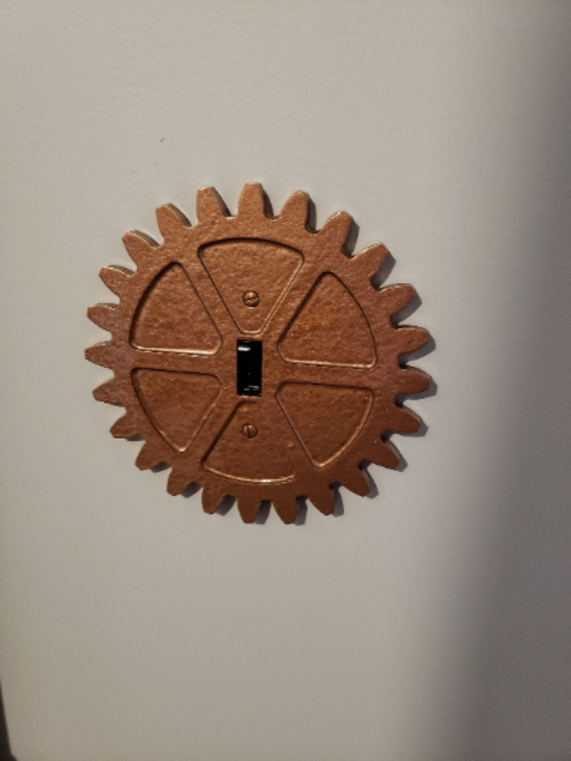Steampunk Light Switch Cover - Gear with Spokes