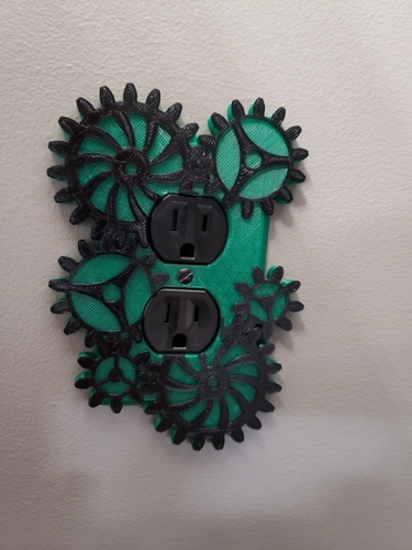 Steampunk Electrical Outlet Cover - Gears