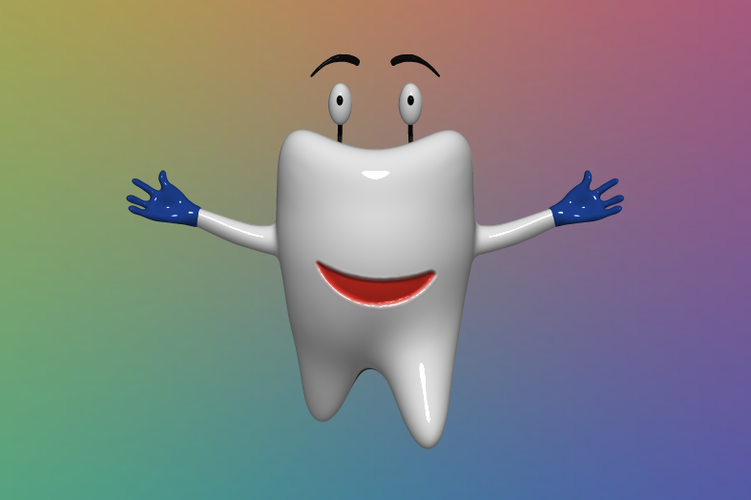Tooth Cartoon - 3D Model 3D Print 354760