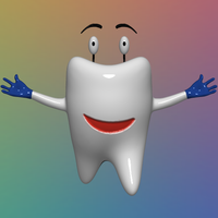 Small Tooth Cartoon - 3D Model 3D Printing 354760