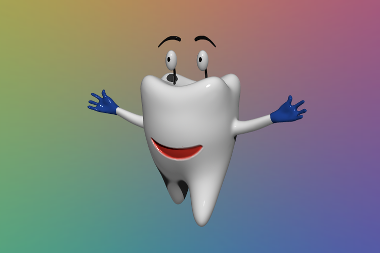 Tooth Cartoon - 3D Model 3D Print 354761