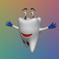 Tooth Cartoon - 3D Model - Thumbnail 2