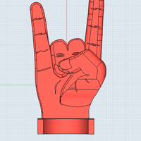 Small Acoustic Guitar Holder (Rock Hand Sign) 3D Printing 354905