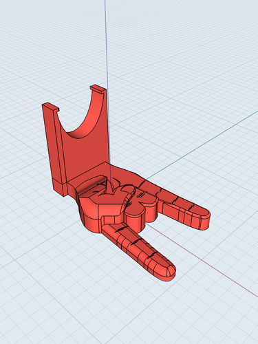 Acoustic Guitar Holder (Rock Hand Sign) 3D Print 354906