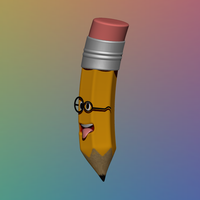 Stylized Cartoon Pencil - 3D Model - Thumbnail 2