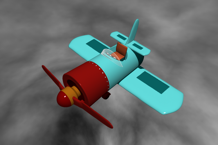 Cartoon Plane - 3D Model
