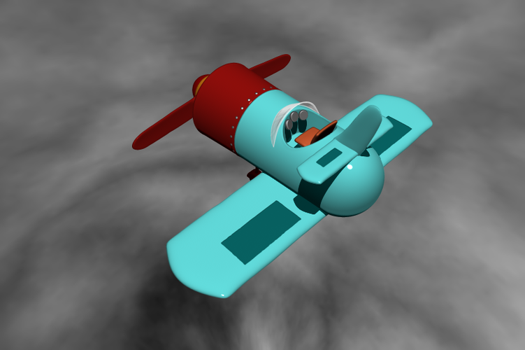 Cartoon Plane - 3D Model 3D Print 355541