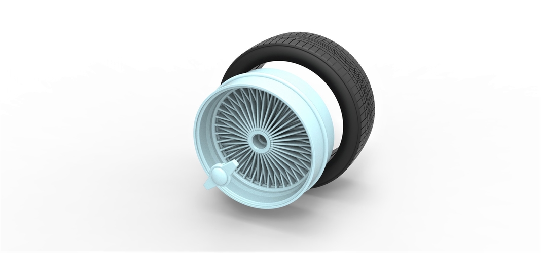 Diecast wire wheel Scale 1 to 10 3D Print 355595