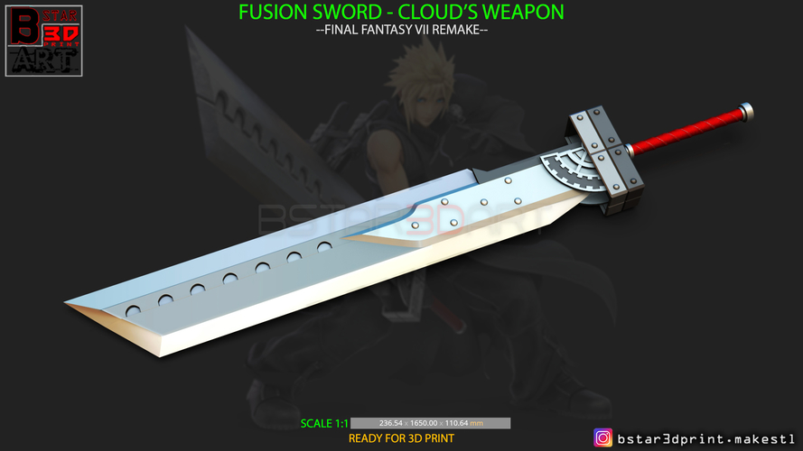 Fusion Sword Cloud - Final Fantasy VII remake 3D Print 355652