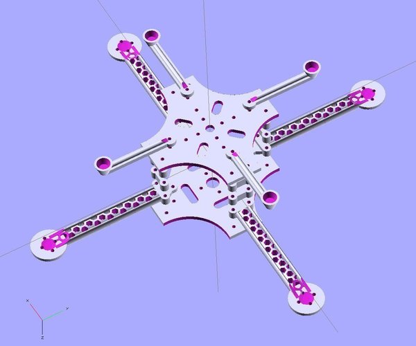 Ekobots - Quadcopter frame version 2.0.  3D Print 35629