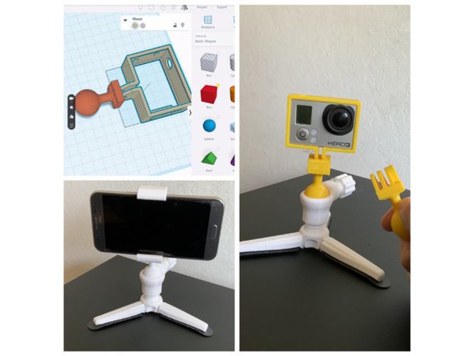 GoPro Mounts for Phone Tripod 3D Print 356337