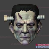 Small Frankenstein Cosplay Mask - Monster Halloween Helmet  3D Printing 356421