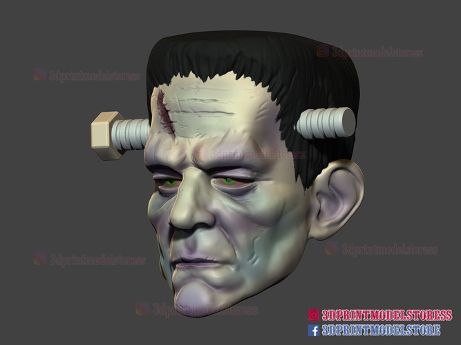 Frankenstein Cosplay Mask - Monster Halloween Helmet  3D Print 356422