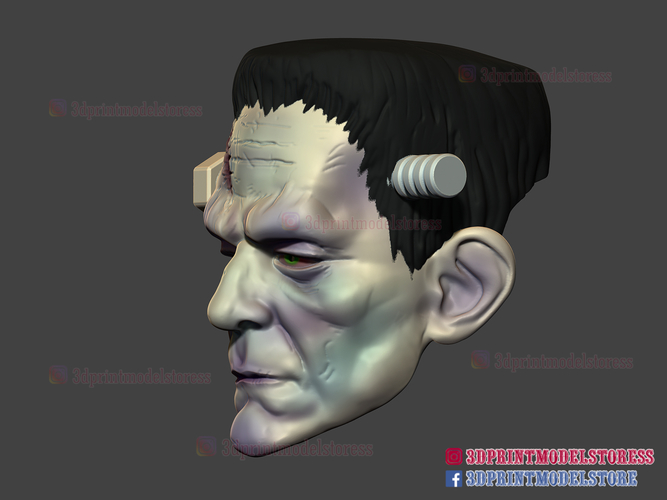 Frankenstein Cosplay Mask - Monster Halloween Helmet  3D Print 356423
