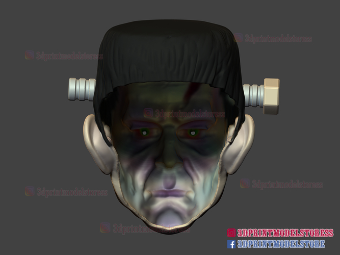 Frankenstein Cosplay Mask - Monster Halloween Helmet  3D Print 356426