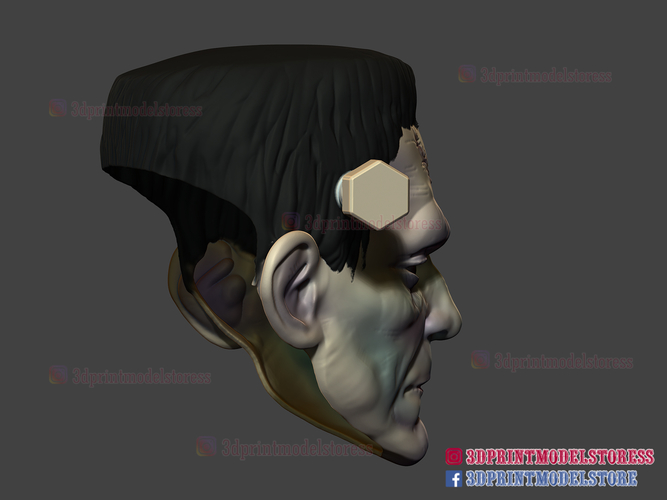 Frankenstein Cosplay Mask - Monster Halloween Helmet  3D Print 356427