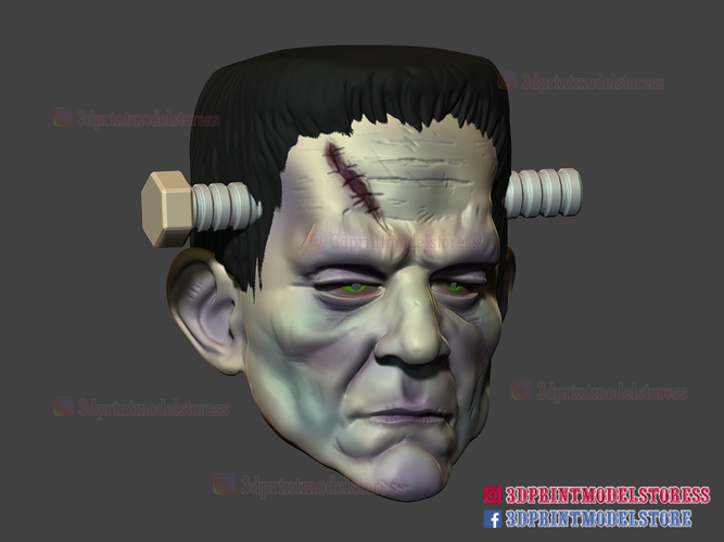 Frankenstein Cosplay Mask - Monster Halloween Helmet  3D Print 356428