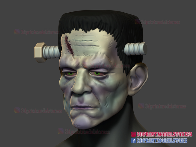 Frankenstein Cosplay Mask - Monster Halloween Helmet  3D Print 356429