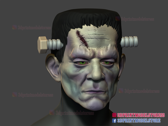 Frankenstein Cosplay Mask - Monster Halloween Helmet  3D Print 356430
