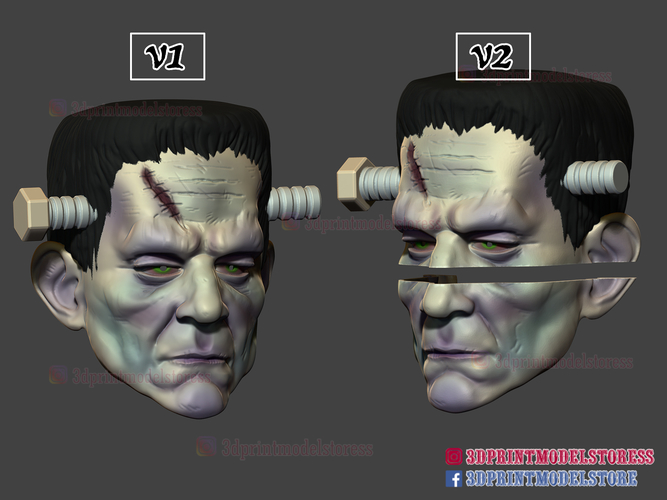 Frankenstein Cosplay Mask - Monster Halloween Helmet  3D Print 356431