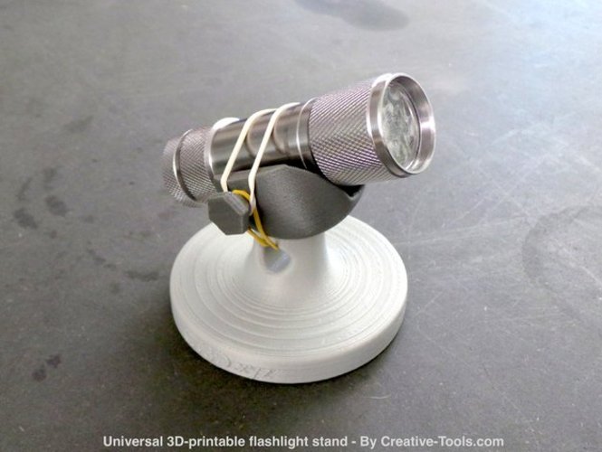 Universal 3D-printable flashlight stand