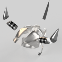 3d printable Digimon Inspired WarGreymon helmet - Thumbnail 1