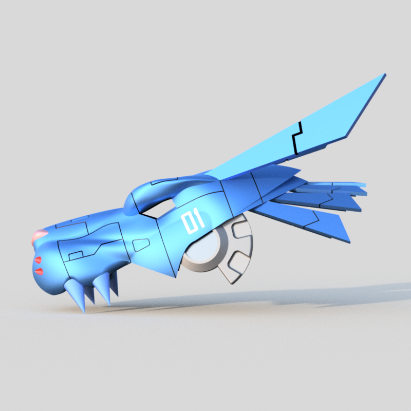 Metal Garurumon 3d print able Digimon helmet STL file