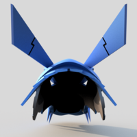 Metal Garurumon 3d print able Digimon helmet STL file - Thumbnail 2