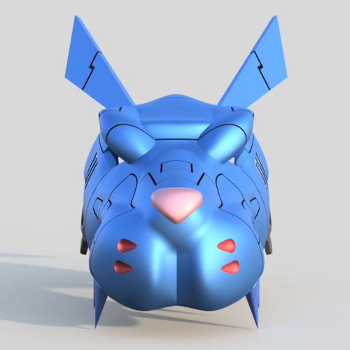 Metal Garurumon 3d print able Digimon helmet STL file 3D Print 361387