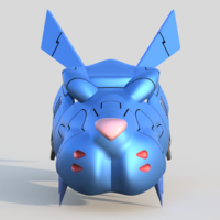 Metal Garurumon 3d print able Digimon helmet STL file - Thumbnail 10