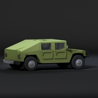 Humvee 3D model Low-poly 3D model - Thumbnail 2