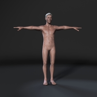 Animated Naked Old Man-Rigged 3d game character Low-poly - Thumbnail 2