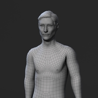 Animated Naked Old Man-Rigged 3d game character Low-poly - Thumbnail 5