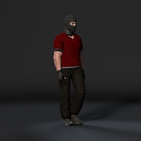 Animated Gang Man-Rigged 3d game character Low-poly 3D model  - Thumbnail 3