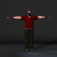 Animated Gang Man-Rigged 3d game character Low-poly 3D model  - Thumbnail 4