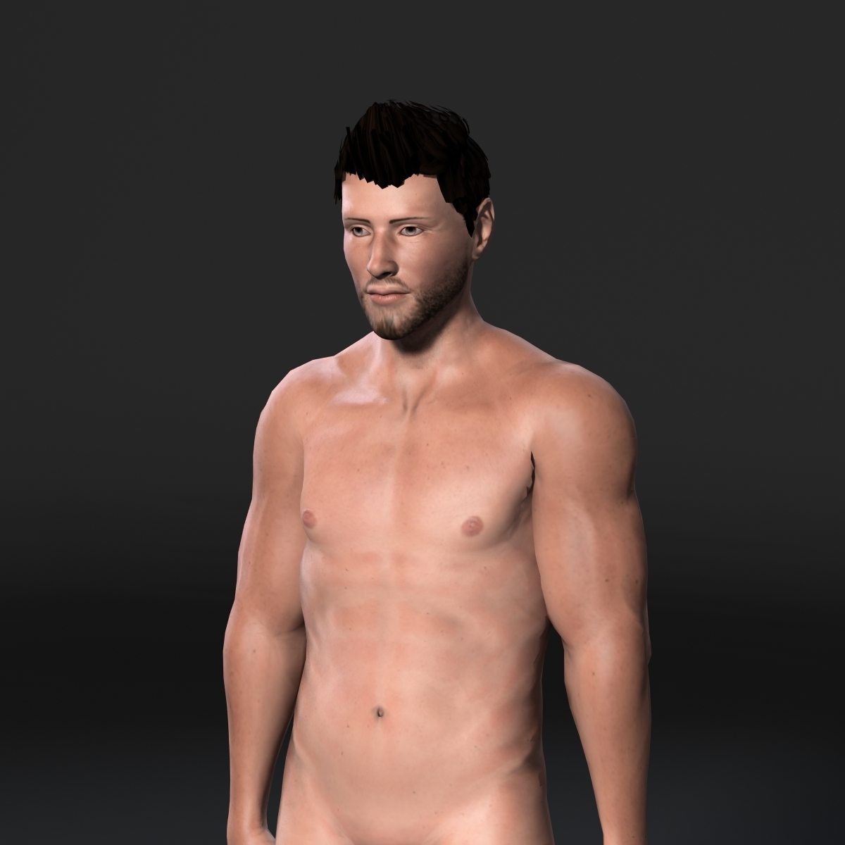 Animated Naked Man-Rigged 3d game character Low-poly 3D model 3D Print 365486